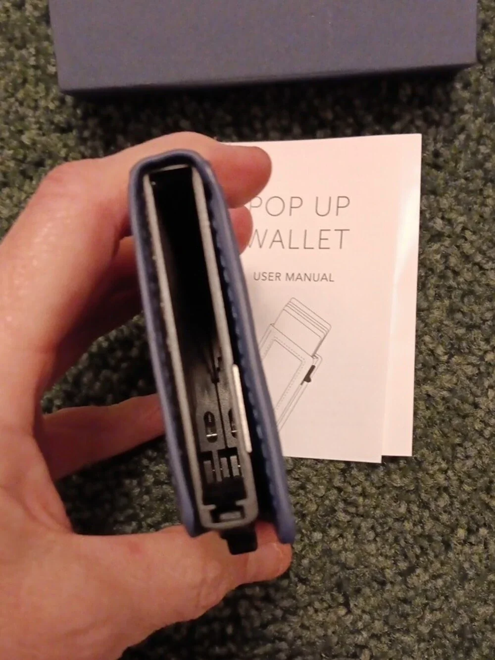 Pop Up Wallet Card Holder - Blue Croc Pattern